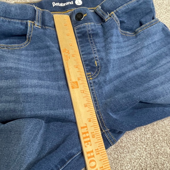 Betabrand womens pull on straight jeans size large high rise dark wash stretch - Picture 7 of 12